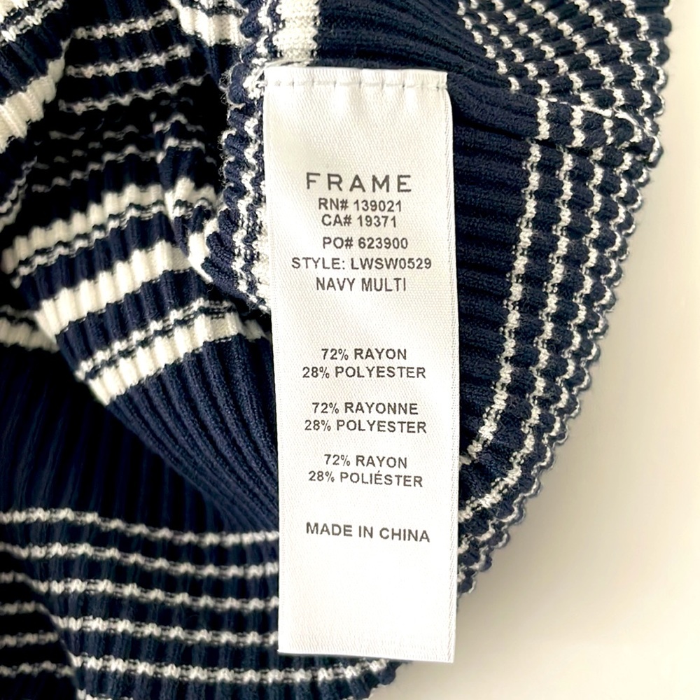 Frame Striped Rib-Knit Tee XS - Picture 4 of 7